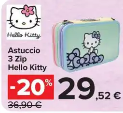 Carrefour Astuccio 3 Zip Hello Kitty offerta
