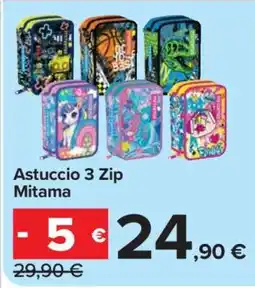 Carrefour Astuccio 3 Zip Mitama offerta