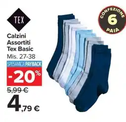 Carrefour Calzini Assortiti Tex Basic offerta