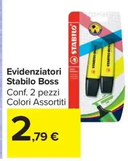 Carrefour Evidenziatori Stabilo Boss offerta