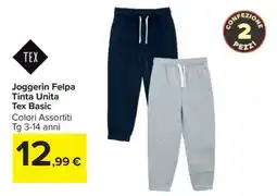 Carrefour Joggerin Felpa Tinta Unita Tex Basic offerta