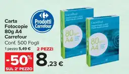 Carrefour Carta Fotocopie 80g A4 Carrefour offerta