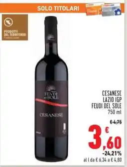 Conad Cesanese Lazio IGP Feudi del Sole offerta