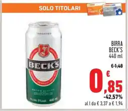 Conad Birra Beck's offerta