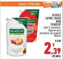 Conad RICARICA SAPONE LIQUIDO MANI PALMOLIVE offerta