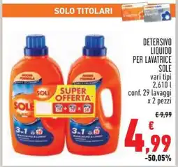 Conad Detersivo Liquido per Lavatrice Sole offerta