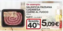Coop SALSICCIA PAESANA LUGANEGA CARNE AL FUOCO offerta