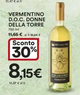 Coop VERMENTINO D.O.C. DONNE DELLA TORRE offerta