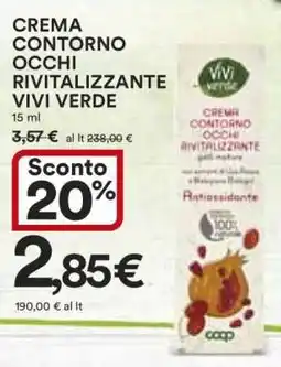 Coop CREMA CONTORNO OCCHI RIVITALIZZANTE VIVI VERDE offerta