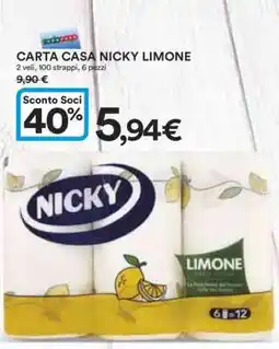 Coop CARTA CASA NICKY LIMONE offerta