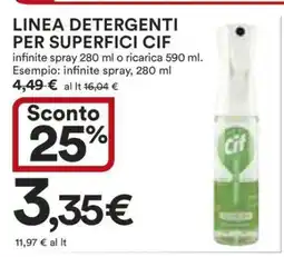 Coop LINEA DETERGENTI PER SUPERFICI CIF offerta