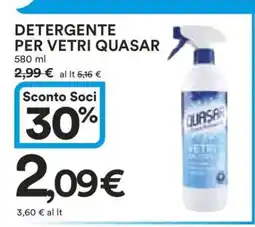Coop DETERGENTE PER VETRI QUASAR offerta
