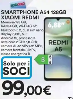 Coop SMARTPHONE A54 128GB XIAOMI REDMI offerta