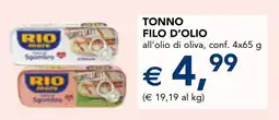 Esselunga Tonno filo d'olio offerta