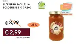 Prezzemolo e Vitale Alce nero ragu alla bolognese bio offerta