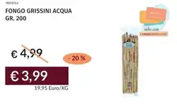 Prezzemolo e Vitale Fongo grissini acqua offerta