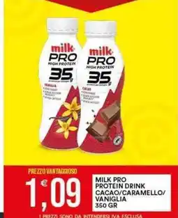 Vantaggio Cash&Carry Milk pro protein drink cacao/caramello/ vaniglia offerta