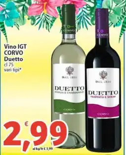 Sidis Vino IGT CORVO Duetto offerta