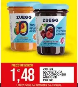 Vantaggio Cash&Carry ZUEGG Confettura zero zuccheri aggiunti offerta