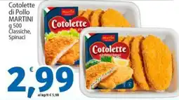 Sidis Cotolette di Pollo MARTINI Classiche, Spinaci offerta