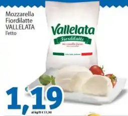 Sidis Mozzarella Fiordilatte VALLELATA l'etto offerta