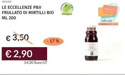 Prezzemolo e Vitale Le eccellenze p&v frullato di mirtilli bio offerta