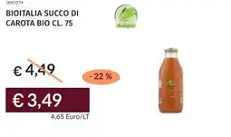 Prezzemolo e Vitale Bioitalia succo di carota bio offerta