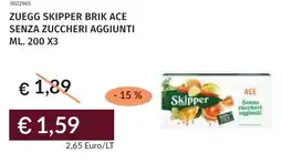 Prezzemolo e Vitale Zuegg skipper brik ace senza zuccheri aggiunti offerta