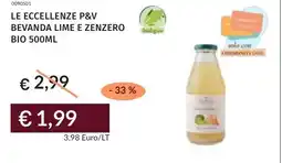 Prezzemolo e Vitale Le eccellenze p&v bevanda lime e zenzero bio offerta