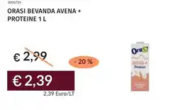 Prezzemolo e Vitale Orasi bevanda avena + proteine offerta