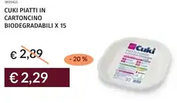 Prezzemolo e Vitale Cuki piatti in cartoncino biodegradabili x 15 offerta
