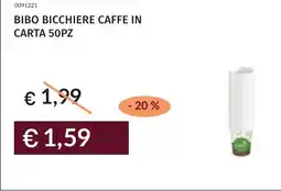 Prezzemolo e Vitale Bibo bicchiere caffe in carta 50pz offerta