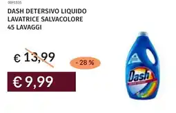 Prezzemolo e Vitale Dash detersivo liquido lavatrice salvacolore offerta