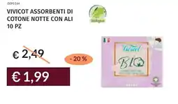 Prezzemolo e Vitale Vivicot assorbenti di cotone notte con ali 10 pz offerta