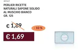 Prezzemolo e Vitale Perlier ricette naturali sapone solido al muschio bianco offerta
