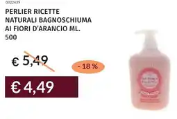Prezzemolo e Vitale Perlier ricette naturali bagnoschiuma ai fiori d'arancio offerta