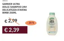 Prezzemolo e Vitale Garnier ultra dolce shampoo 2in1 delicatezza d'avena bimbi offerta