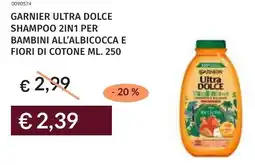 Prezzemolo e Vitale Garnier ultra dolce shampoo 2in1 per bambini all'albicocca e fiori di cotone offerta