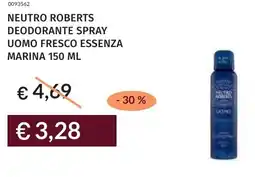 Prezzemolo e Vitale Neutro roberts deodorante spray uomo fresco essenza marina offerta