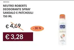 Prezzemolo e Vitale Neutro roberts deodorante spray sandalo e patchouli offerta