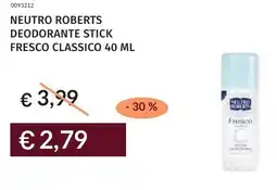 Prezzemolo e Vitale Neutro roberts deodorante stick fresco classico offerta