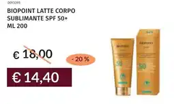 Prezzemolo e Vitale Biopoint latte corpo sublimante SPF 50+ offerta