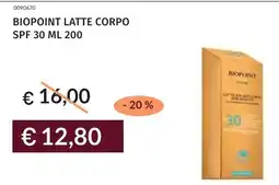 Prezzemolo e Vitale Biopoint latte corpo SPF 30 offerta