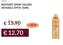 Prezzemolo e Vitale Biopoint spray solare invisible SPF10 offerta