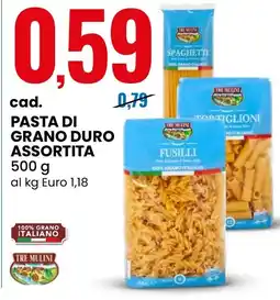 Eurospin Pasta di grano duro assortita TRE MULINI offerta