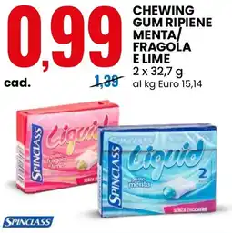 Eurospin Chewing gum ripiene menta fragola e lime SPINCLASS offerta