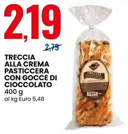 Eurospin Treccia alla crema pasticcera con gocce di cioccolato offerta