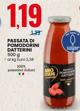 Eurospin Passata di pomodorini datterini AMO ESSERE offerta