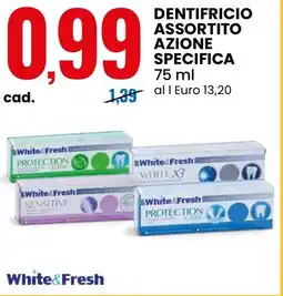Eurospin Dentifricio assortito azione specifica White&Fresh offerta