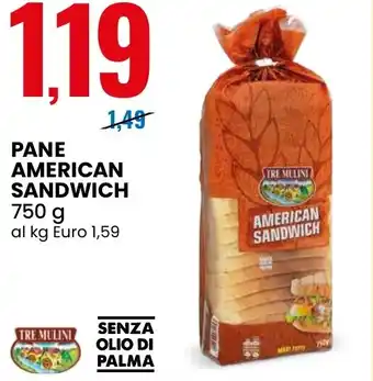 Eurospin Pane american sandwich TRE MULINI offerta